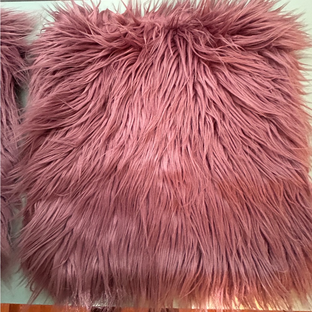2 PB Teen, Faux Fur Throw Pillow Covers